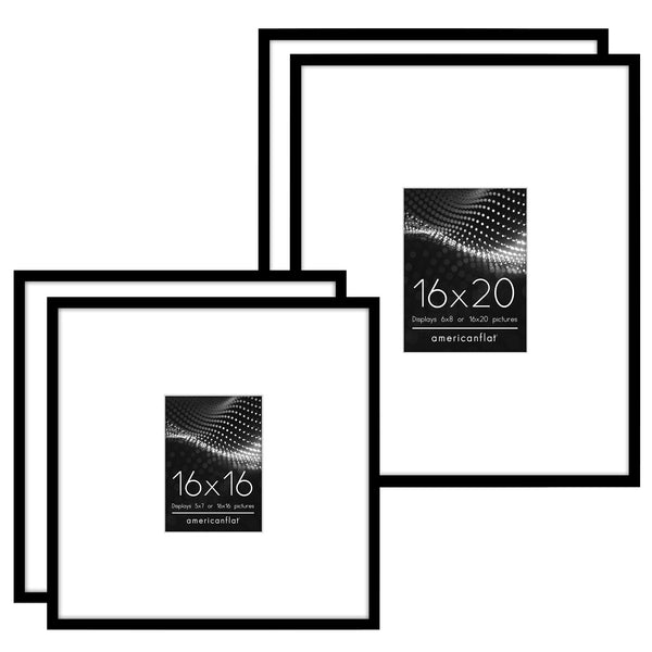 americanflat Americanflat Set of 4 Picture Frames | Gallery Wall Frame Set | Black Black