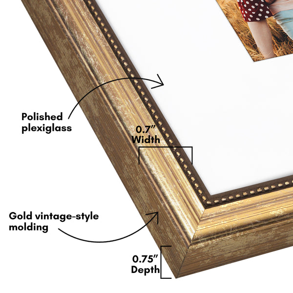 Americanflat Americanflat Vintage Frames With Mat | Distressed Molding