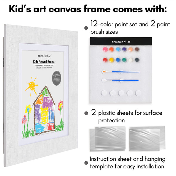 Americanflat Canvas Kids Art Frame With DIY Frame Border | My Mini Masterpiece – Americanflat