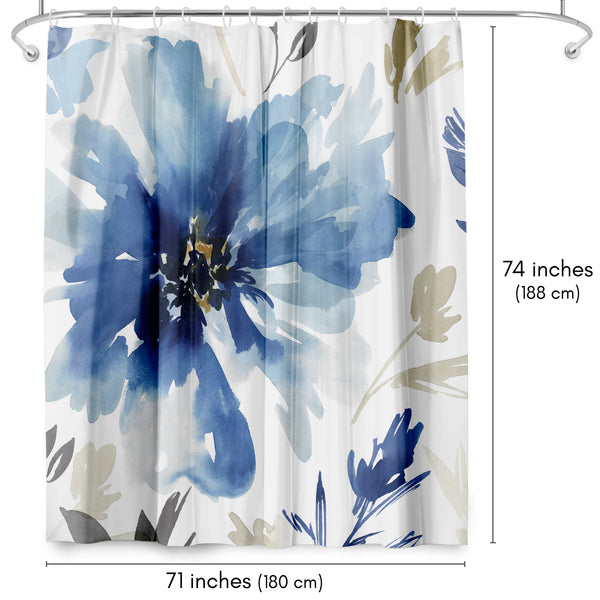 Americanflat Shower Curtain - Indigo Version Finesse I Indigo Version By Pi Creative Art | Americanflat
