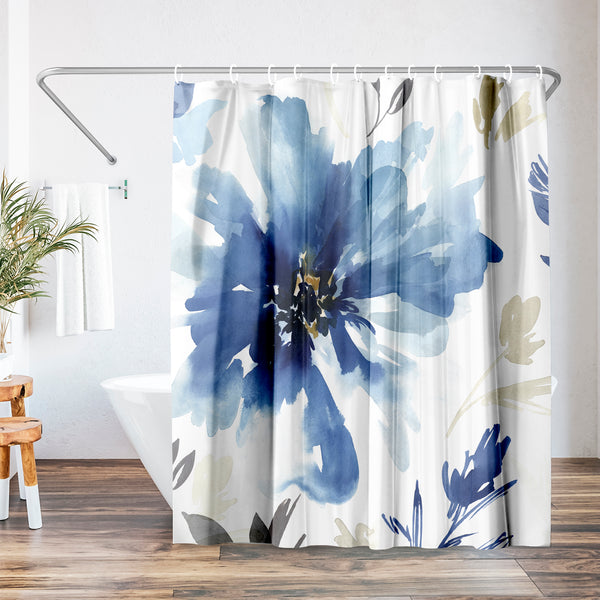 americanflat Shower Curtain - Indigo Version Finesse I Indigo Version By Pi Creative Art | Americanflat