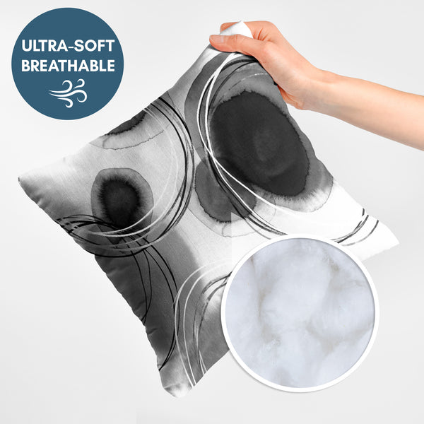 Americanflat Throw Pillow With Sewn-In Insert | Abstract Design – Americanflat Black / White