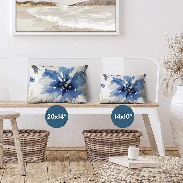 Americanflat Throw Pillow With Sewn-In Insert | Floral Design – Americanflat White And Indigo