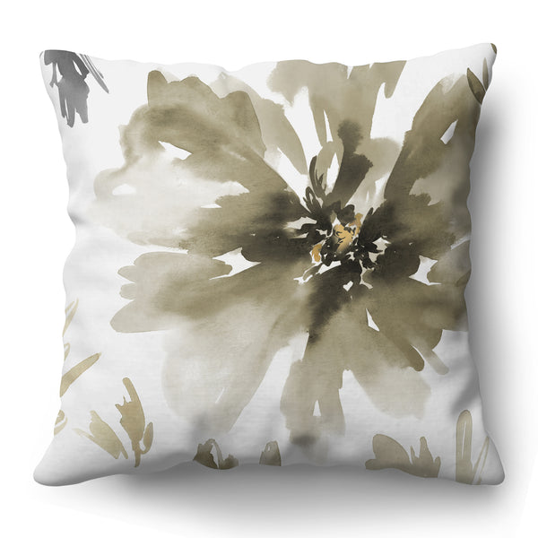 americanflat Throw Pillow with Sewn-In Insert | Floral Design – Americanflat Sepia