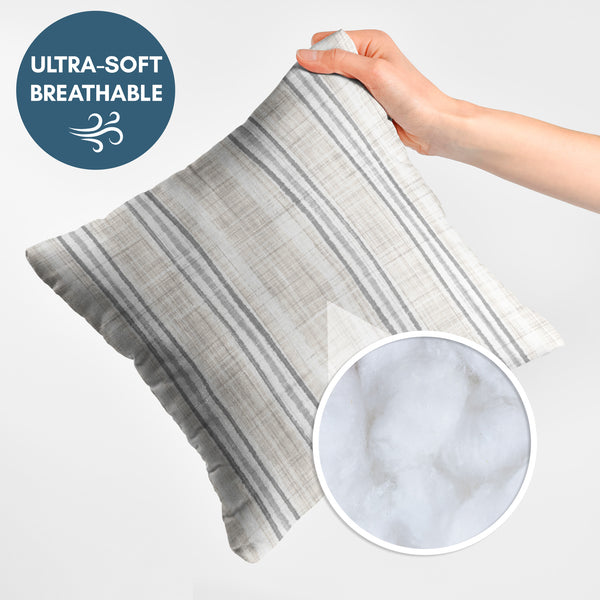 Americanflat Throw Pillow With Sewn-In Insert | Stripes – Americanflat Cream