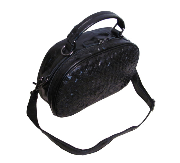Amerileather Amerileather Beckett Black Woven Handbag (1934-0)