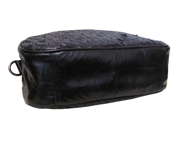 Amerileather Amerileather Beckett Black Woven Handbag (1934-0)
