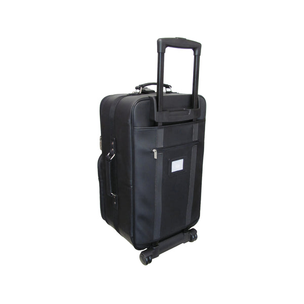 Amerileather Amerileather Black Leather 26" Expendable Suitcase With Wheels (#89-0)