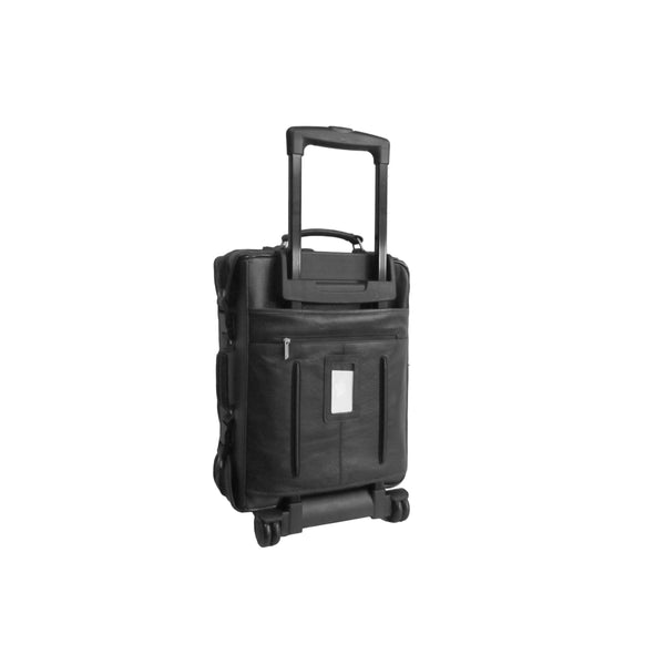 Amerileather Amerileather Black Leather Novix Garment Bag On Wheels (#2460-0)