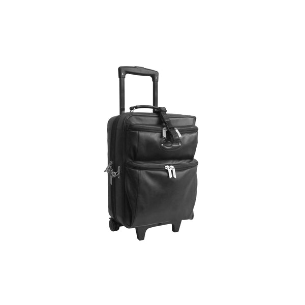 amerileather Amerileather Black Leather Novix Garment Bag on Wheels (#2460-0)