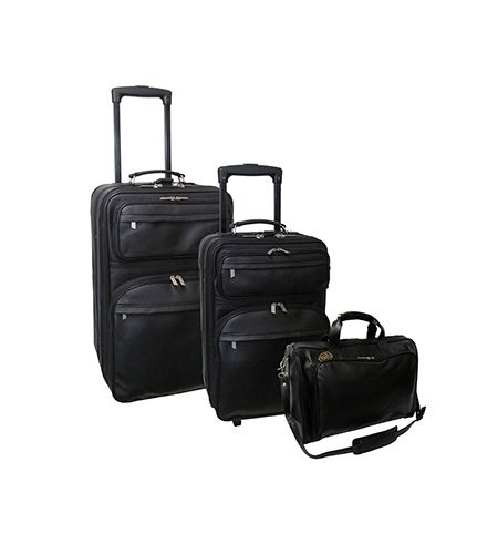 amerileather Amerileather Black Leather Three Piece Set Traveller (#7003-0)