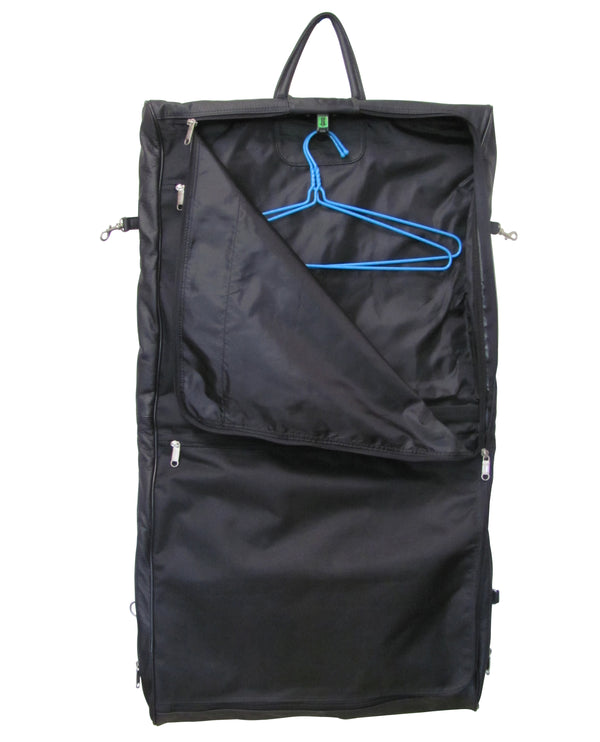 Amerileather Amerileather Black Leather Three-suit Garment Bag (#2435-0)