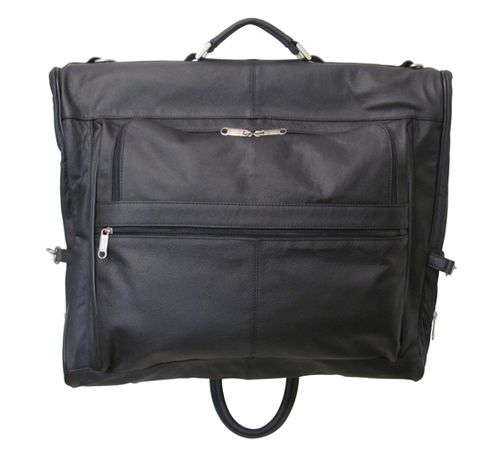 amerileather Amerileather Black Leather Three-suit Garment Bag (#2435-0) amerileather Amerileather Black Leather Three-suit Garment Bag (#2435-0)