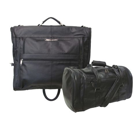amerileather Amerileather Black Leather Two Piece Set Traveler (#2424-0)