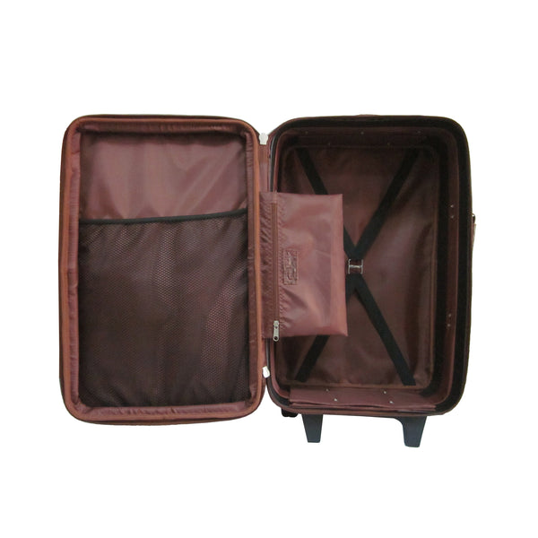 Amerileather Amerileather Brown Ostrich Print Leather 26" Expandable Suitcase With Wheels (#89-6)