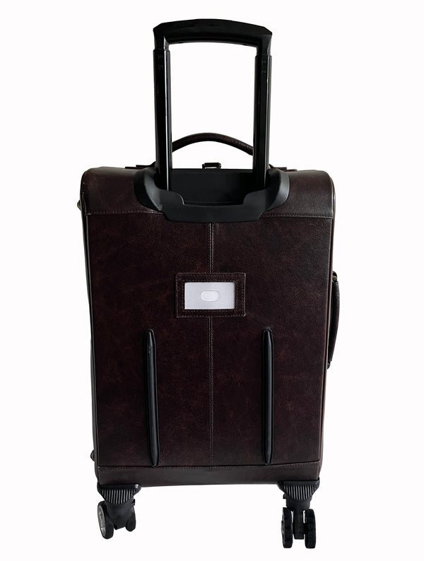 Amerileather Amerileather Chestnut Brown Leather Two Piece Set Traveler On Spinner Wheels (8602-8)