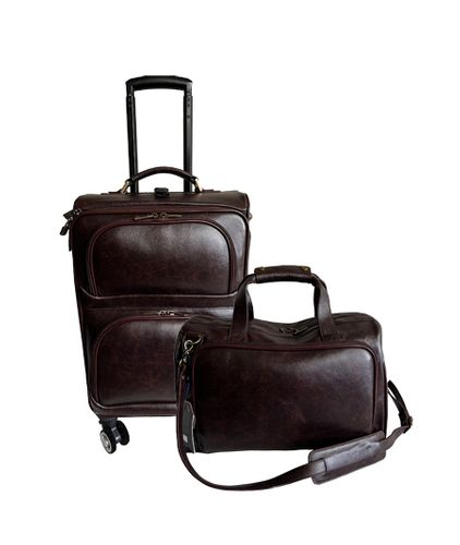 amerileather Amerileather Chestnut Brown Leather Two Piece Set Traveler on Spinner Wheels (8602-8) amerileather Amerileather Chestnut Brown Leather Two Piece Set Traveler on Spinner Wheels (8602-8)