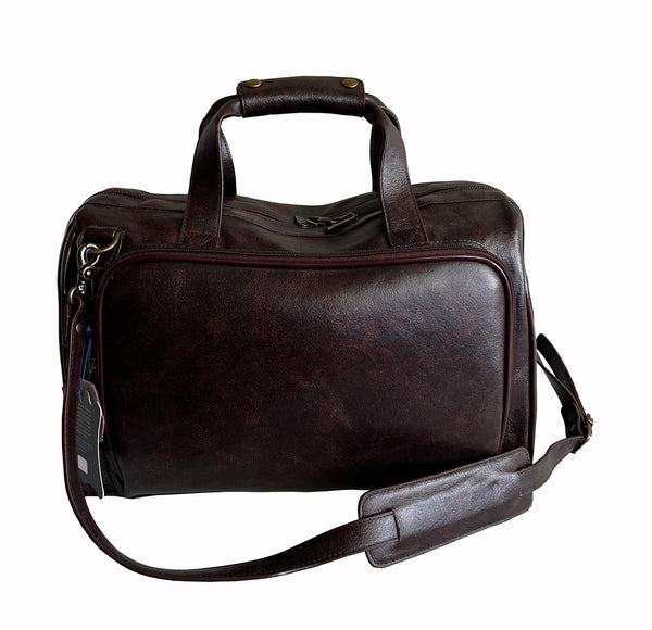 Amerileather Amerileather Chestnut Leather Three Piece Set Traveler On Spinner Wheels (#8603-8)