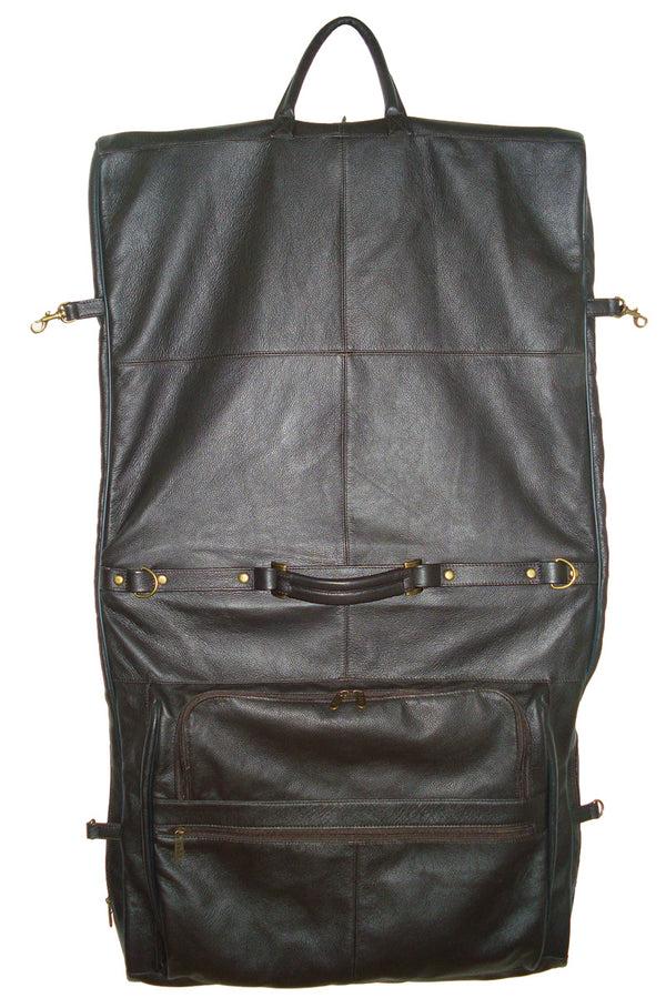 Amerileather Amerileather Dark Brown Leather Three-suit Garment Bag (#2435-3)