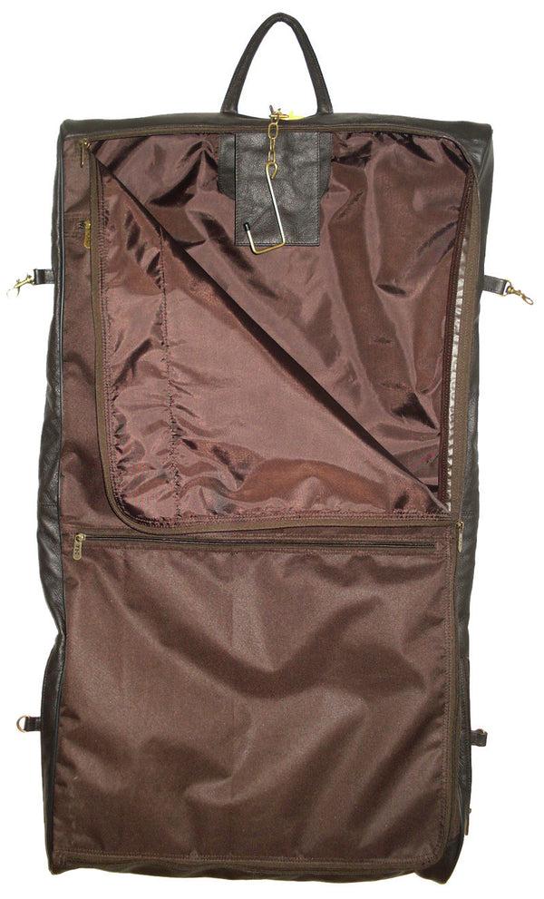 Amerileather Amerileather Dark Brown Leather Three-suit Garment Bag (#2435-3)