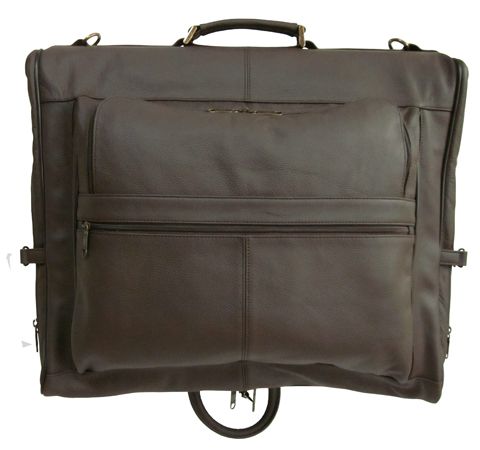 amerileather Amerileather Dark Brown Leather Three-suit Garment Bag (#2435-3)
