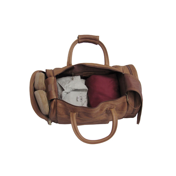 Amerileather Amerileather Distressed Brown Leather 20-inch Dual Zippered Duffel (#3704-2)