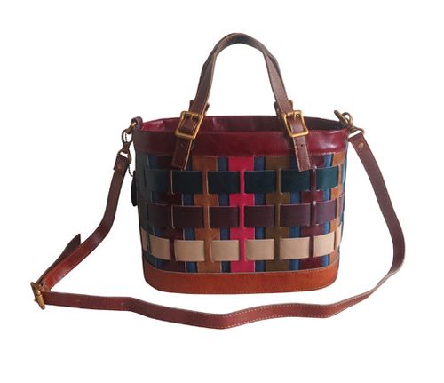 amerileather Amerileather Dorgon Leather Rainbow Basket Handbag (#1280-9)