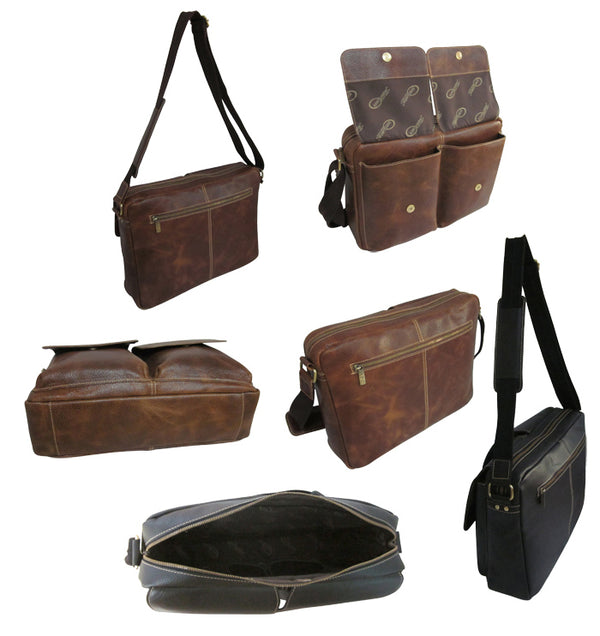 Amerileather Dual Flap Leather Brief (#2830-0)