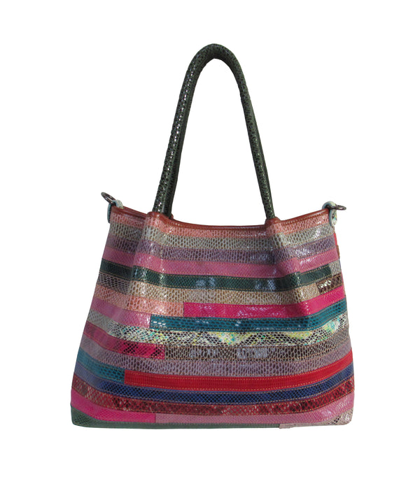 Amerileather Amerileather Everly Animal Print Rainbow Handbag (#1926-9)