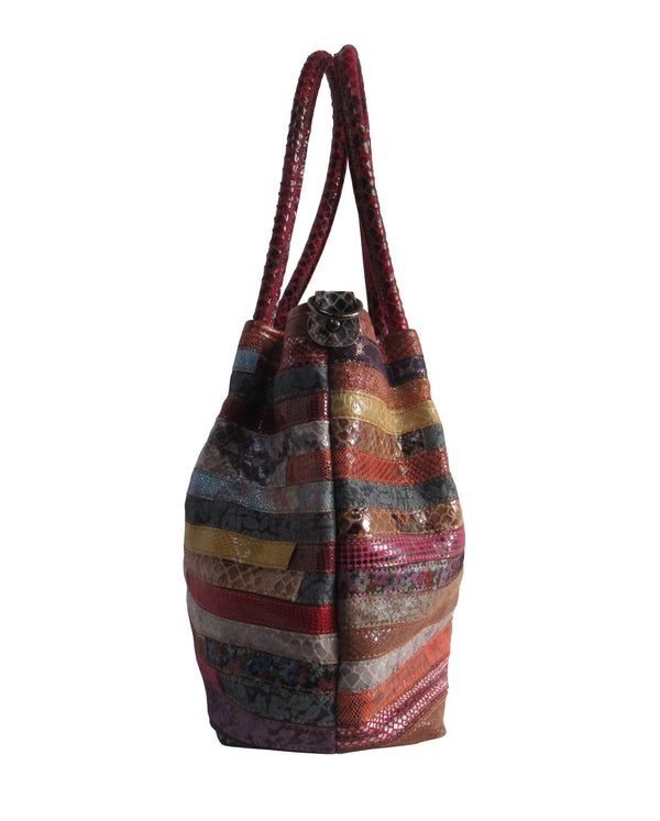 Amerileather Amerileather Everly Animal Print Rainbow Handbag (#1926-9)