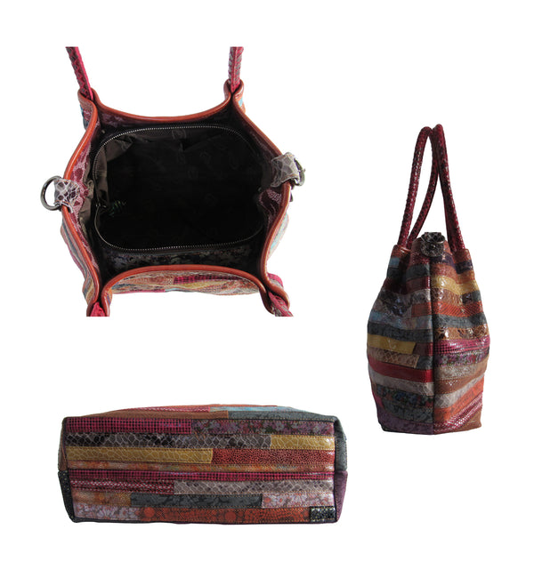 Amerileather Amerileather Everly Animal Print Rainbow Handbag (#1926-9)