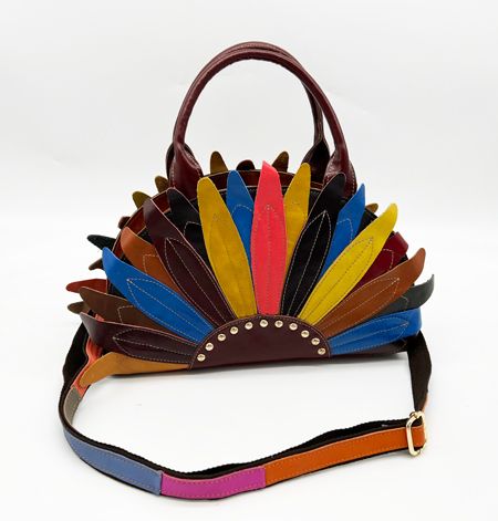 Amerileather Amerileather "Fan Leaves" Shoulder Bag (#1953-9)