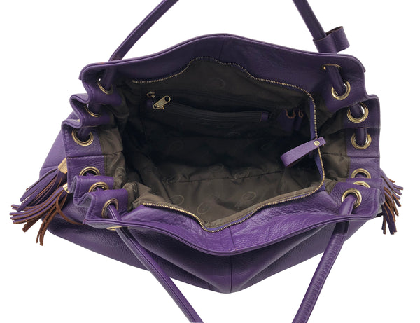 Amerileather Musette Leather Handbag (#1899-0289)