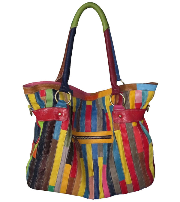 Amerileather Amerileather Rainbow Mazy Tote Bag (#1770-9)