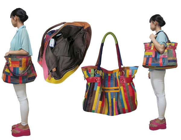 Amerileather Amerileather Rainbow Mazy Tote Bag (#1770-9)