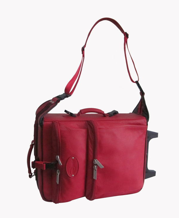 Amerileather Amerileather Red Leather Novix Garment Bag (#2460-1)