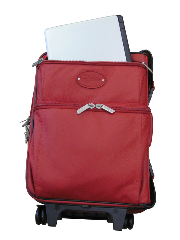 Amerileather Amerileather Red Leather Novix Garment Bag (#2460-1)