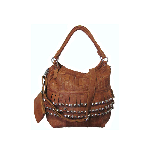 Amerileather Studded Tutu Leather Handbag (#1720-02)