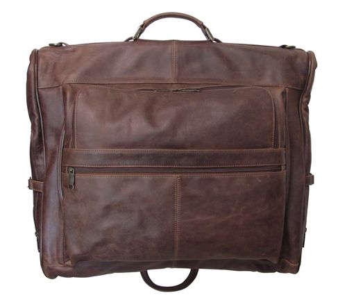 amerileather Amerileather Terrazzo Brown Three-suit Leather Garment Bag (#2435-5)