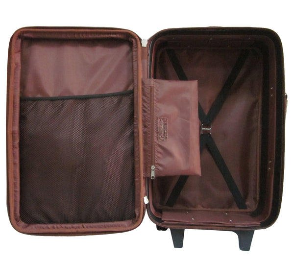 Amerileather Amerileather Waxy Brown Leather 26" Expandable Suitcase With Wheels (#89-4)