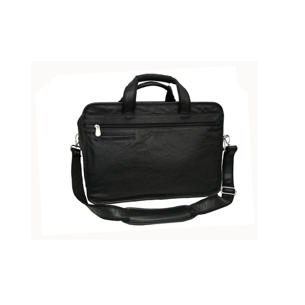 Amerileather Black Leather Practical Expandable Computer Case (#2438-0)