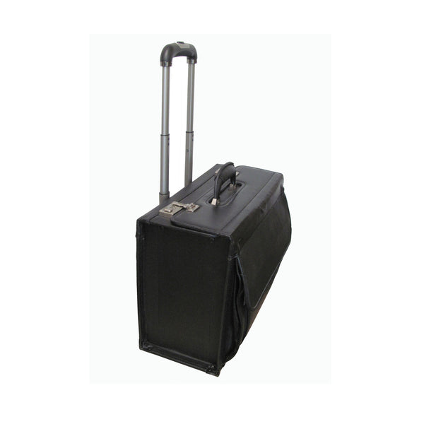 Amerileather Black Leather Wheeled Catalog Case (#1855-0)