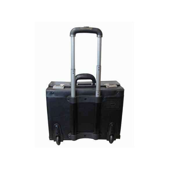 Amerileather Black Leather Wheeled Catalog Case (#1855-0)