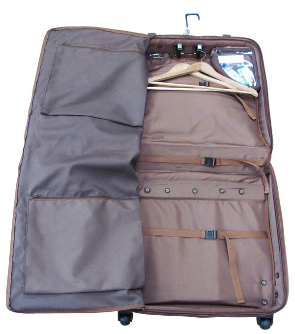 Amerileather Brown Wheeled Leather Garment Bag (#2482-2)