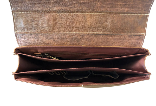 Amerileather Classical Leather Organizer Briefcase (#2750-02)