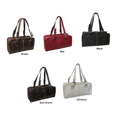 amerileather Classy Belt Stitched Leather Satchel (#1828-02459)