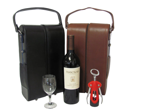 Amerileather Leather Double Wine Case Holder (#22-027)