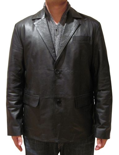 amerileather Men's Black Sheepskin Leather Blazer (#291-0)