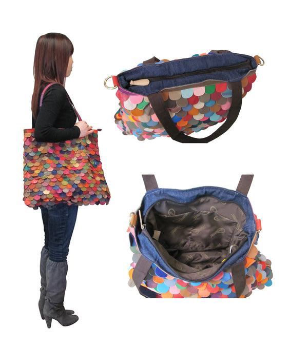 Amerileather Multi-Colored Kaleidoscope Tote (#1732-9)