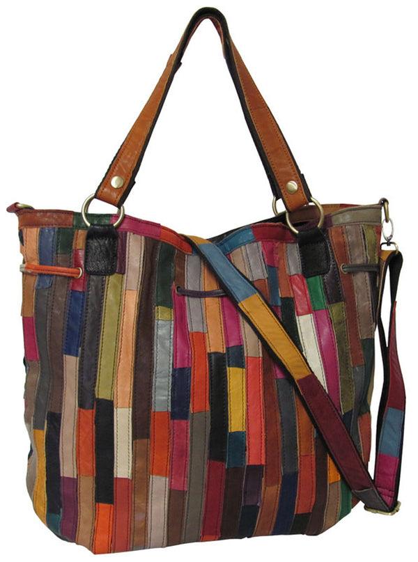 Amerileather Multi-Colored Lloyd Leather Tote (#1730-9)